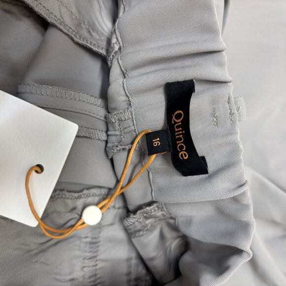 NWT Quince Women Pleated Wide Leg Pants Trousers Size 16 Gray D005 -12 - Picture 11 of 16